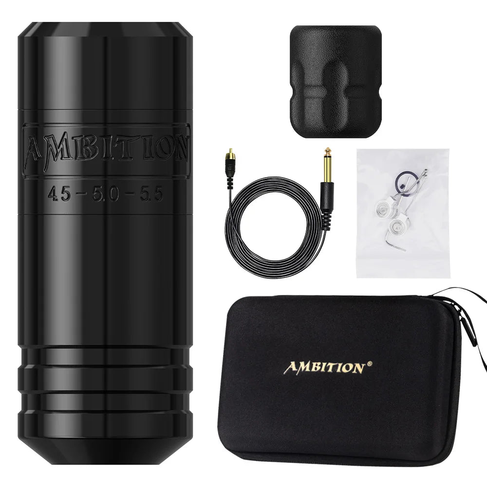 Ambition Torped 36 Stroke 4.5-5.0-5.5mm Powerful Brushless Motor Rotary Tattoo Pen Machine RCA Wireless Kuark 2400mAh Battery