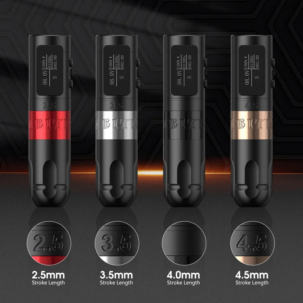 Ambition Vibe Wireless Tattoo Machine Stroke 2.5-3.5-4.0-4.5mm Battery Capacity 1800mAh Brushless Motor Tools for Body Art