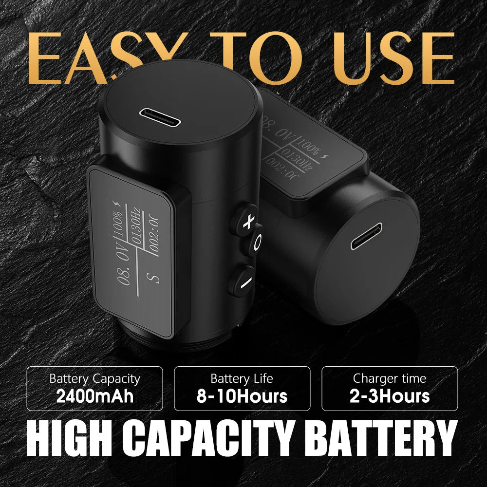 Ambition Vibe Wireless Tattoo Machine Stroke 2.5-3.5-4.0-4.5mm Battery Capacity 1800mAh Brushless Motor Tools for Body Art
