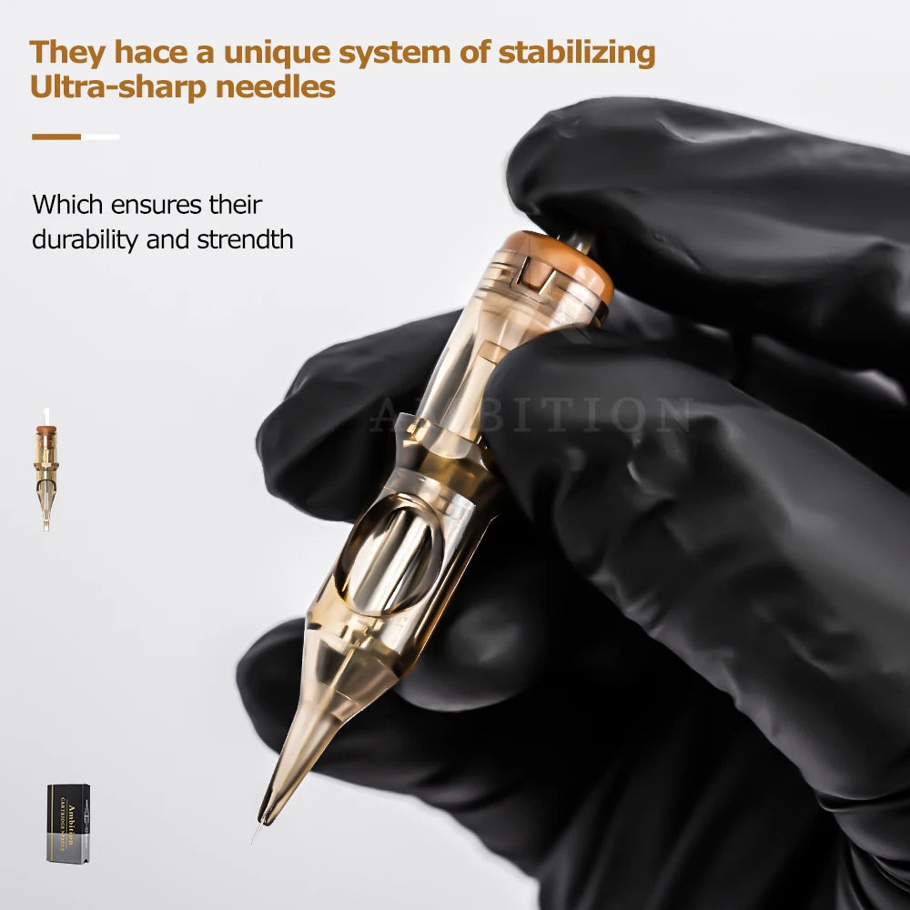 Ambition Premium Tattoo Cartridge Needle 20pcs 0.30mm Curved Magnum Round Magnum1005rm 1007rm 1009rm 1011rm 1013rm 1015rm 1017rm