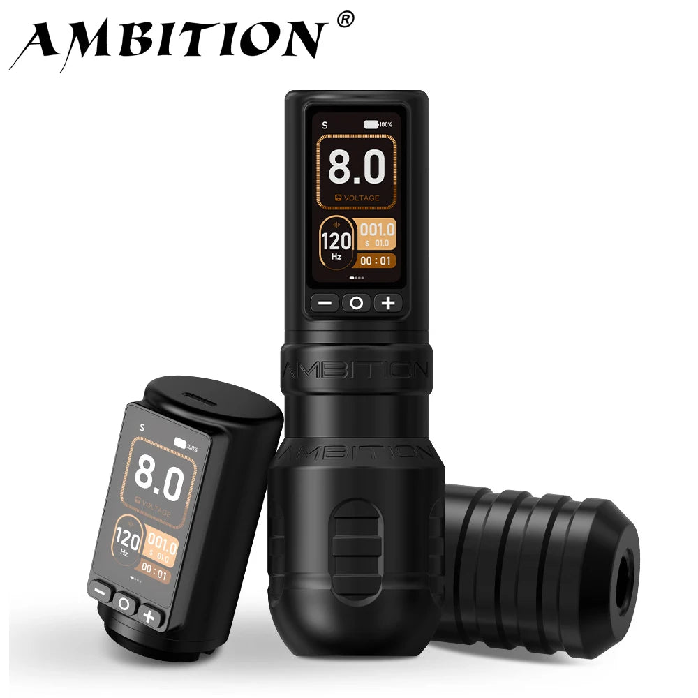 Ambition Torden Max Wireless Tattoo Machine Straight Rod Brushless Motor Pen Stroke 4.0+3.5mm Battery 2400mAh Touch Color Screen
