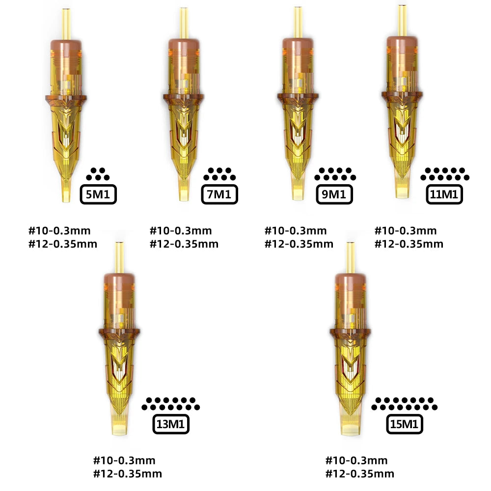 Ambition Glory 20PCS M1 0.3mm 0.35mm Cartridge Tattoo Needles Magnum for SMP Permanent Makeup Machine Pen Disposable Sterilized