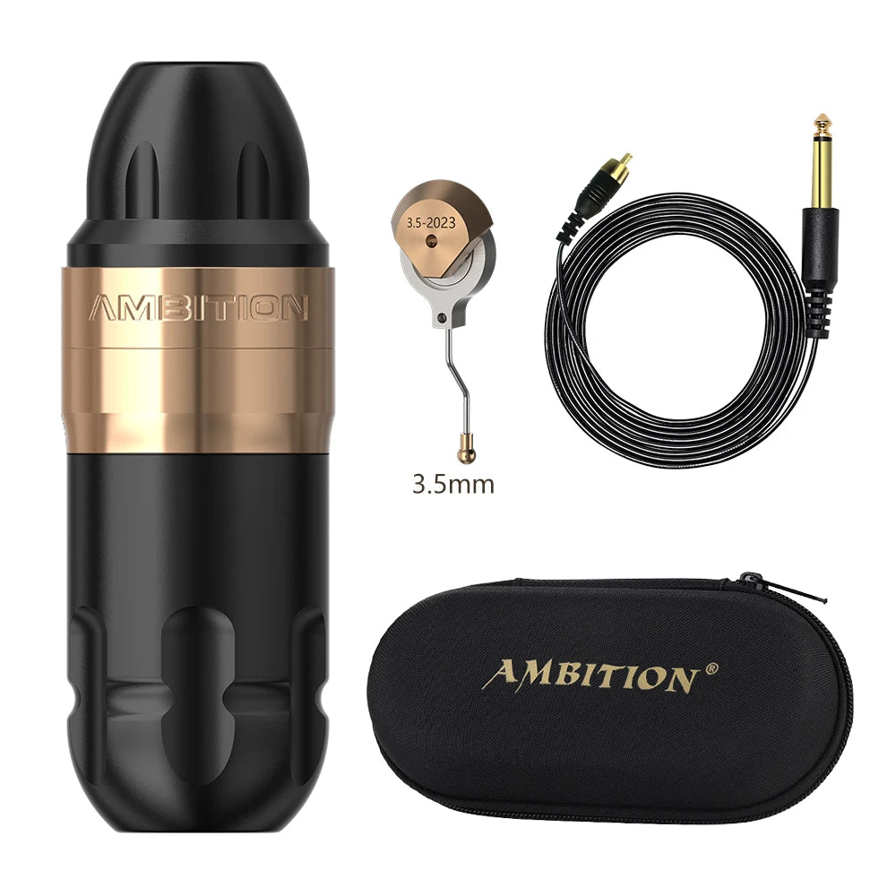 Ambition Shura Double Bearing Tattoo Machine Direct Drive RCA Interface Rotary Tattoo Pen Stroke 3.5-4.0mm 2610 Coreless Motor