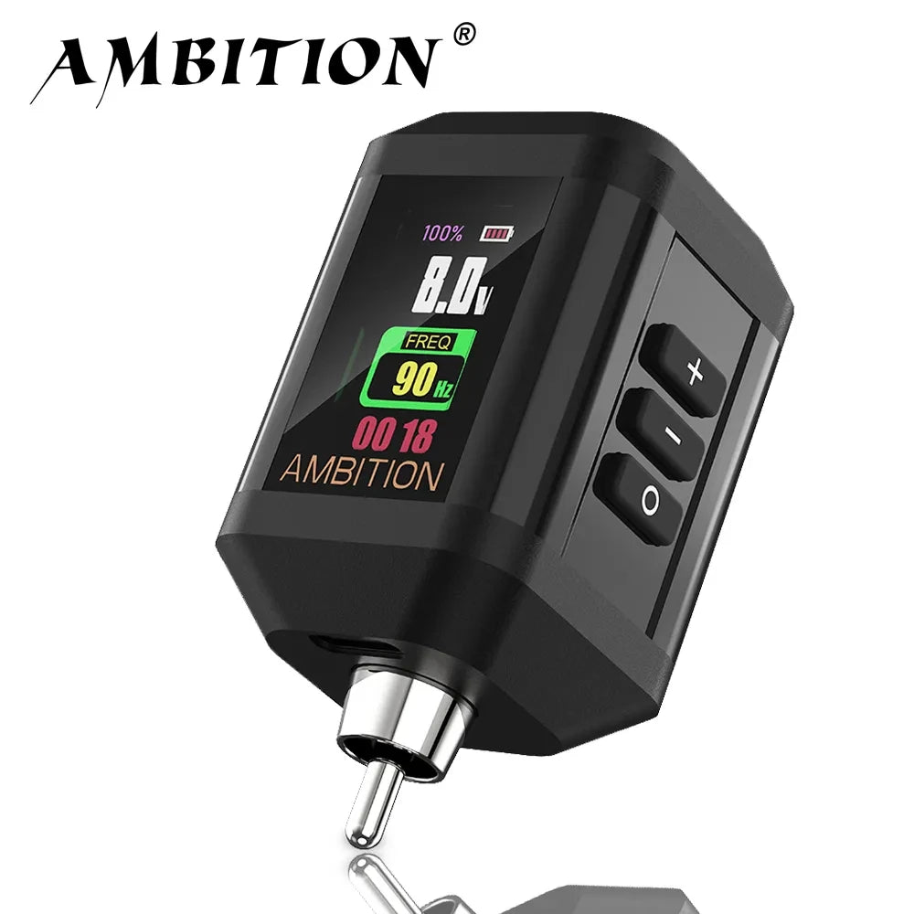 Ambition Korall Wireless Tattoo Battery 2200mAh Power Supply 2A RCA Interface for Rotary Tattoo Machine Type-C Cable fast charge