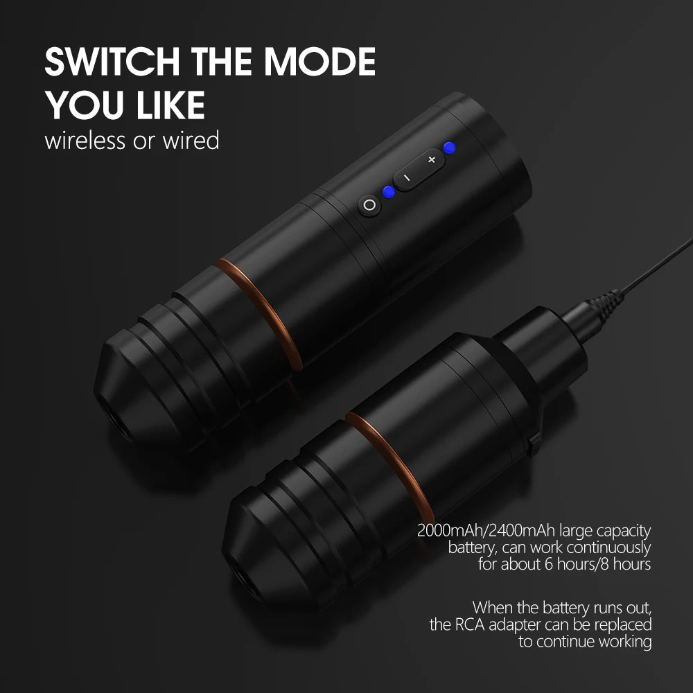 Ambition Ninja Pro Wireless Tattoo Machine Kit 2000mAh Battery 4.0mm Stroke Tattoo Pen Professional Set Permanent Makeup Tools