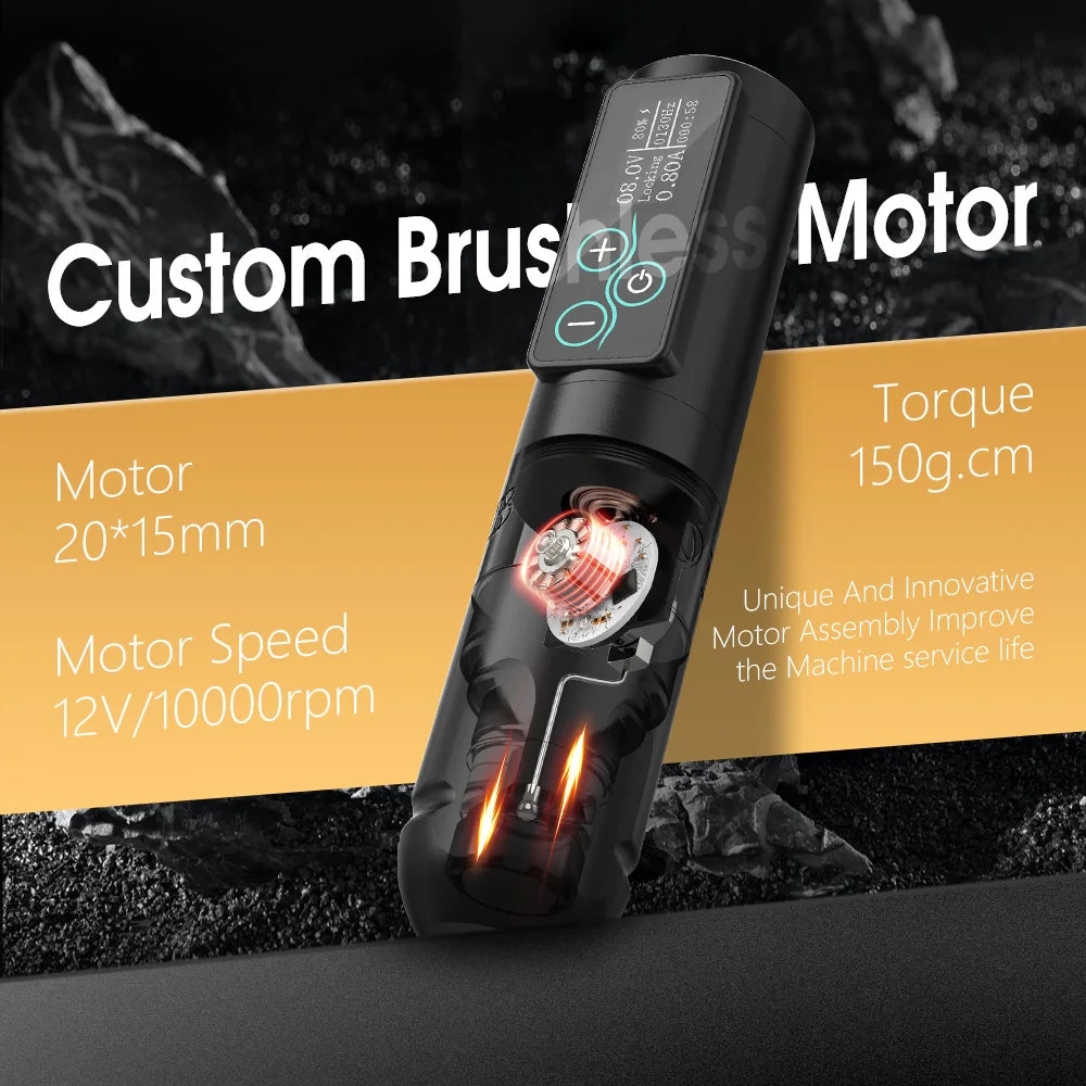 Ambition Vibe Professional Set Wireless tattoo machine kit Strong Coreless Motor 2400 mAh Battery for Tattoo Artist