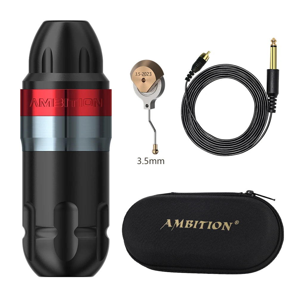 Ambition Shura Double Bearing Tattoo Machine Direct Drive RCA Interface Rotary Tattoo Pen Stroke 3.5-4.0mm 2610 Coreless Motor