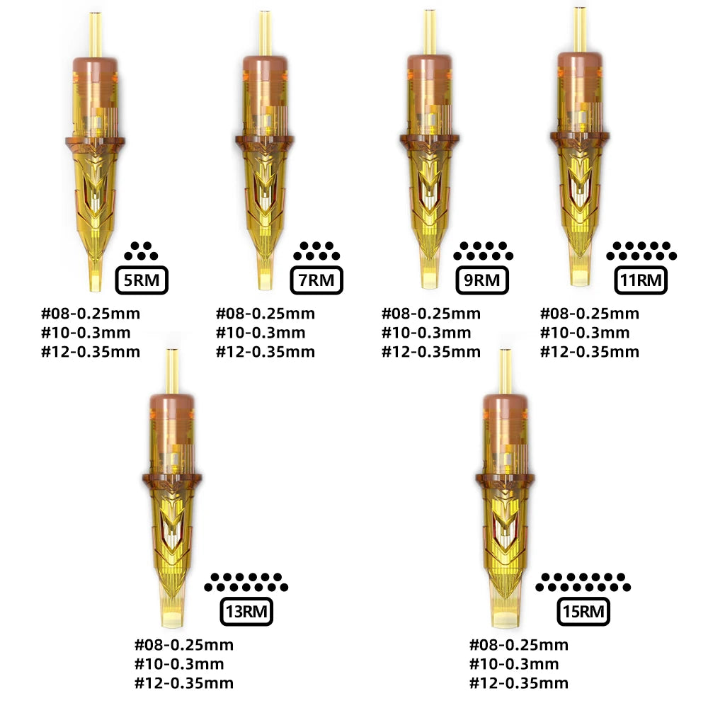 Ambition Glory 20PCS RM Cartridge Tattoo Needles Round Magnum Permanent Makeup Machine Pen Disposable Sterilized Safety Needle