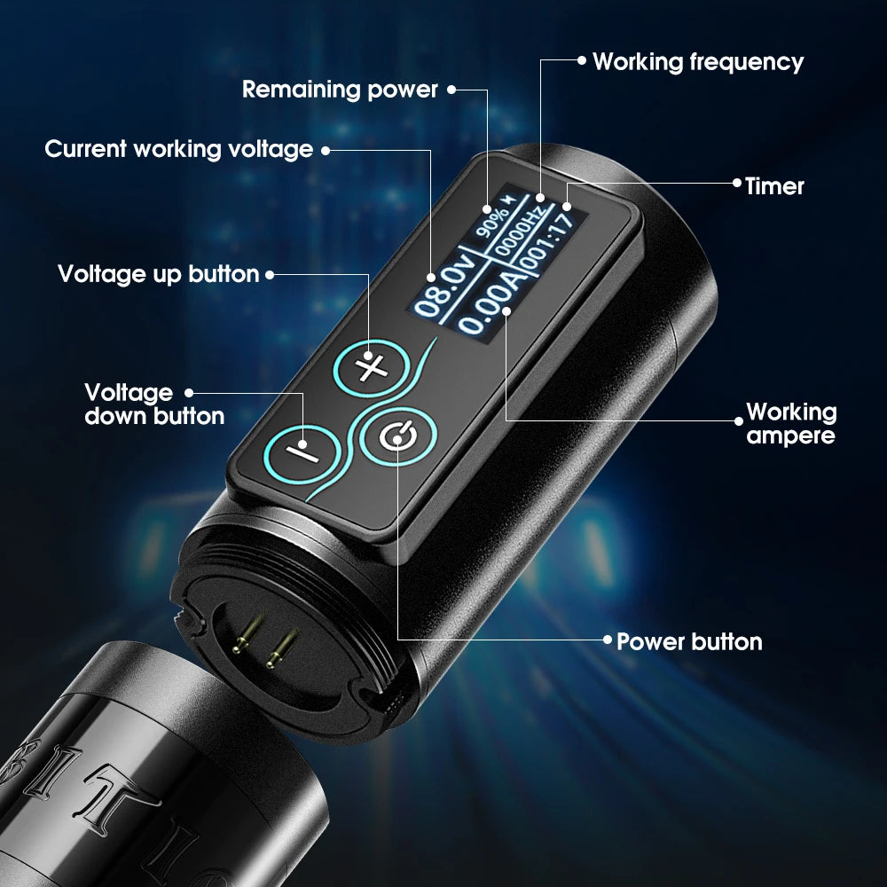 Ambition Vibe Professional Set Wireless tattoo machine kit Strong Coreless Motor 2400 mAh Battery for Tattoo Artist