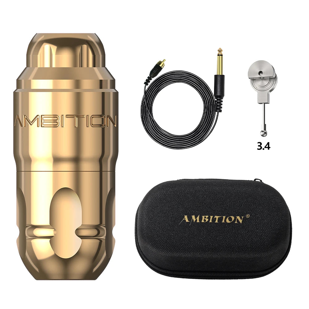 Ambition Lutin Latest Design Straight Rod Rotaty Tattoo Machine Pen Match Korall Wireless Battery Kits Brushless Motor Stroke