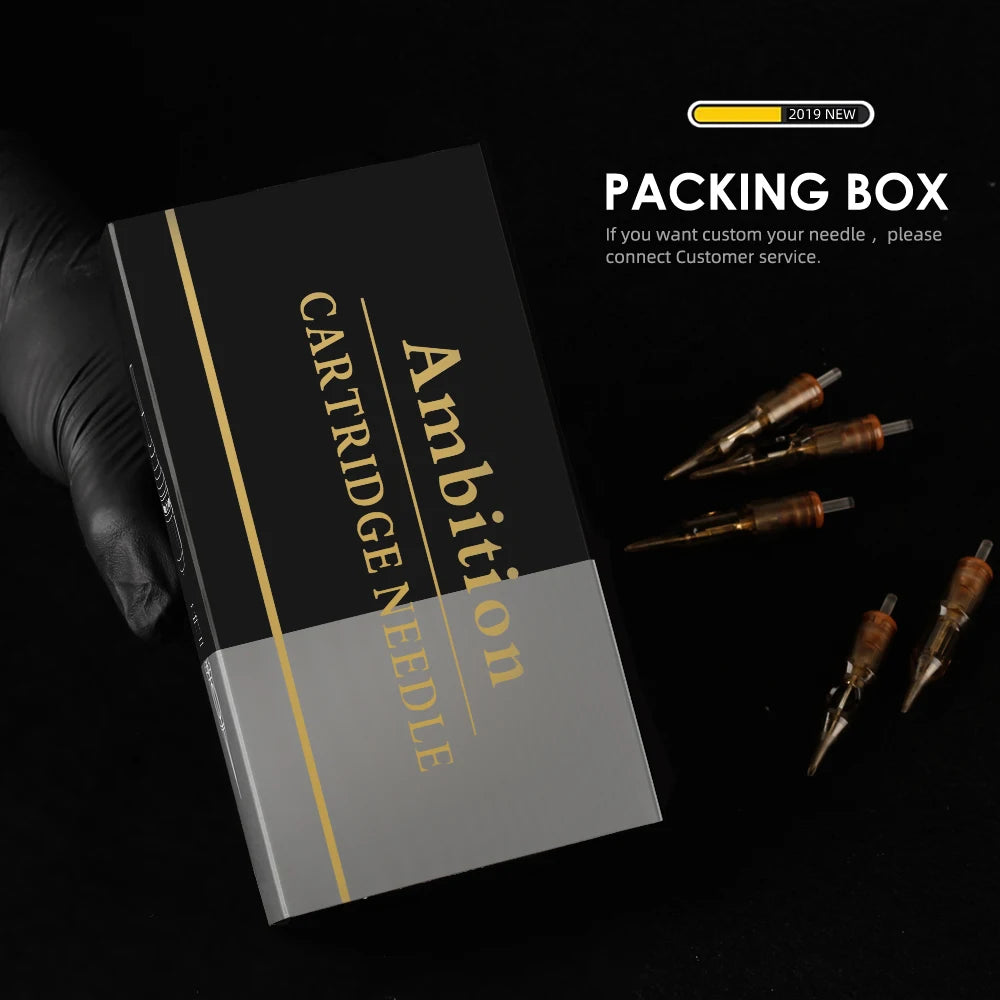 Ambition Premium Tattoo Cartridge Needle 20pcs 0.30mm Curved Magnum Round Magnum1005rm 1007rm 1009rm 1011rm 1013rm 1015rm 1017rm