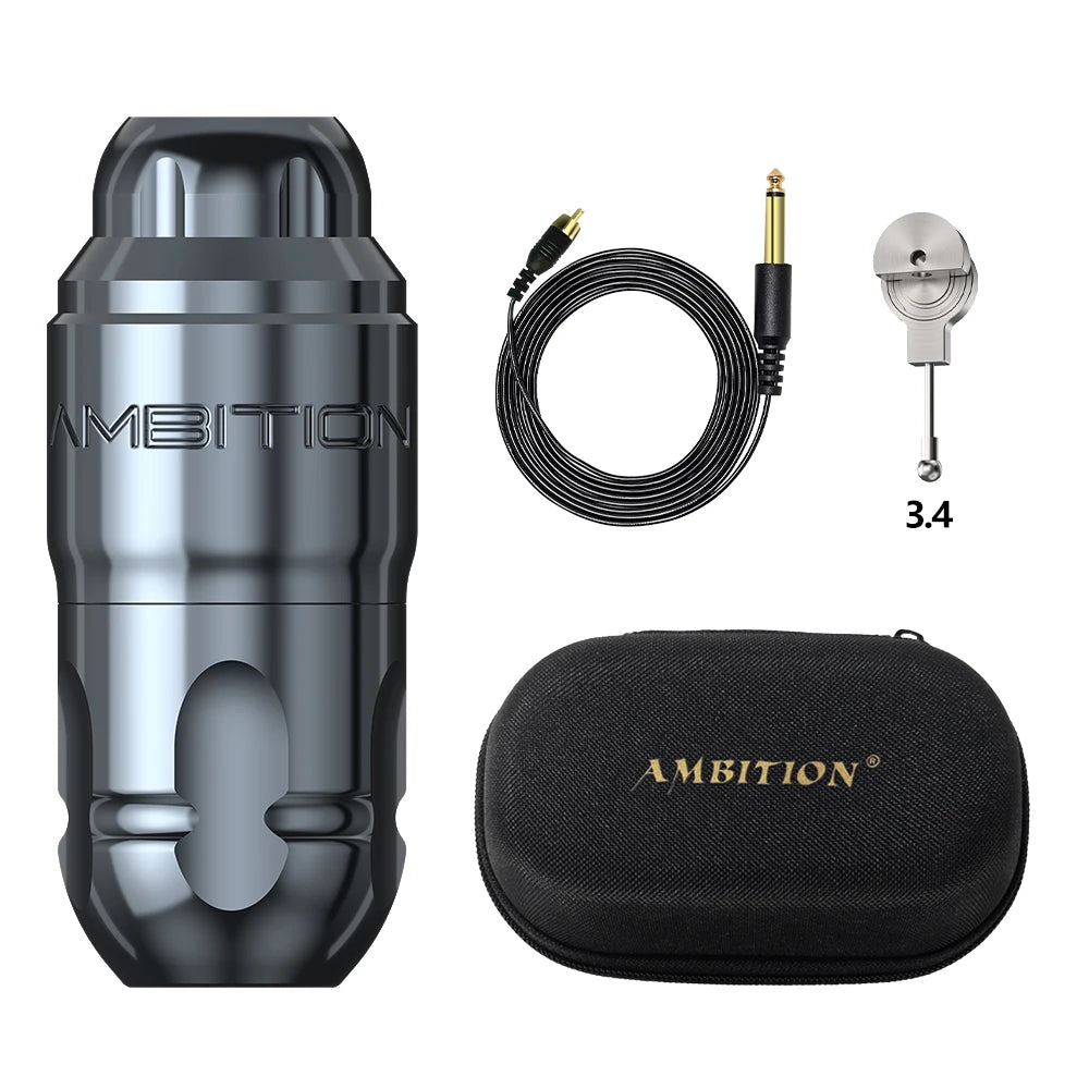 Ambition Lutin Latest Design Straight Rod Rotaty Tattoo Machine Pen Match Korall Wireless Battery Kits Brushless Motor Stroke