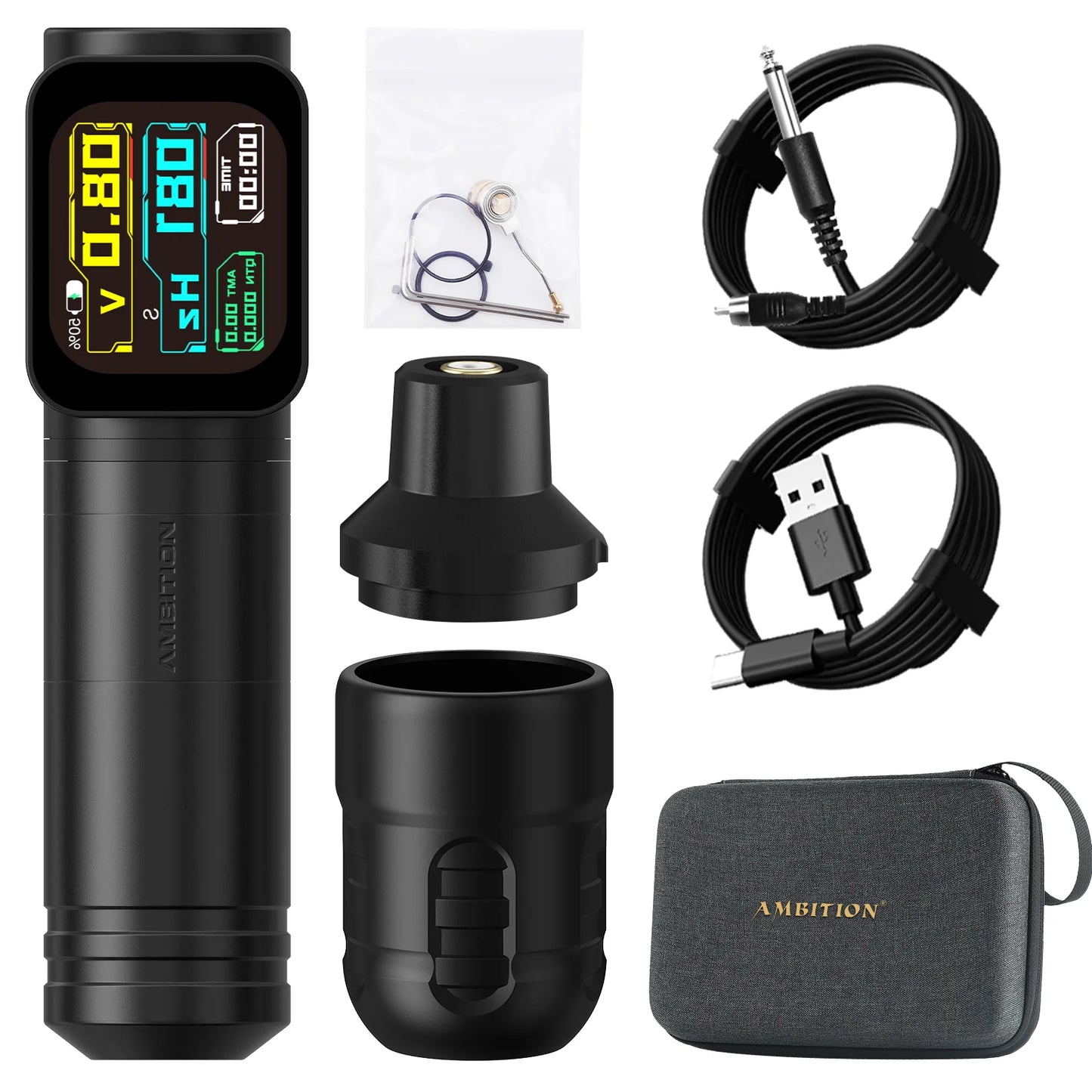 Ambition Ninja Max Wireless Tattoo Machine 4.0+3.5mm Stroke 2400mAh High Capacity Battery Coreless Motor Professional Tattooist