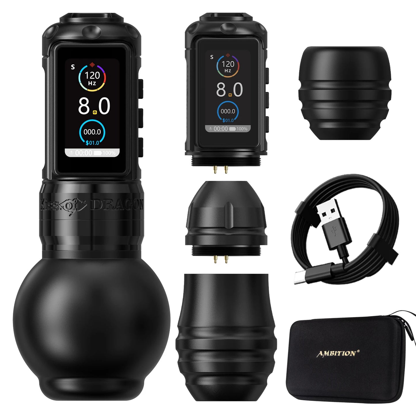 Ambition Traveler-T1 Grip 54mm Brushless Motor Wireless Tattoo Machine Stroke 4.0mm Straight rod Pen Battery Capacity 2000mAh
