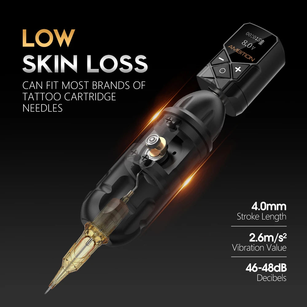 Ambition Shura Double Bearing Tattoo Machine Direct Drive RCA Interface Rotary Tattoo Pen Stroke 3.5-4.0mm 2610 Coreless Motor