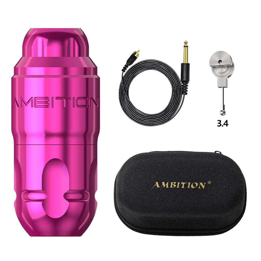 Ambition Lutin Latest Design Straight Rod Rotaty Tattoo Machine Pen Match Korall Wireless Battery Kits Brushless Motor Stroke