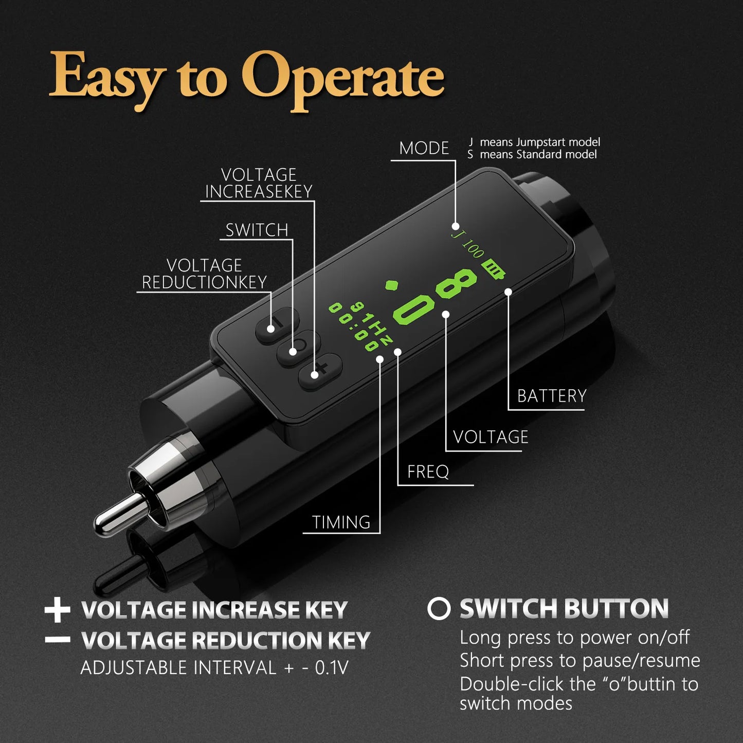 Ambition RCA Rotary Tattoo Machine Permanent Makeup Machine Kit Coreless Motor Wireless Tattoo Pen for Eyebrow Eyeliner Lip
