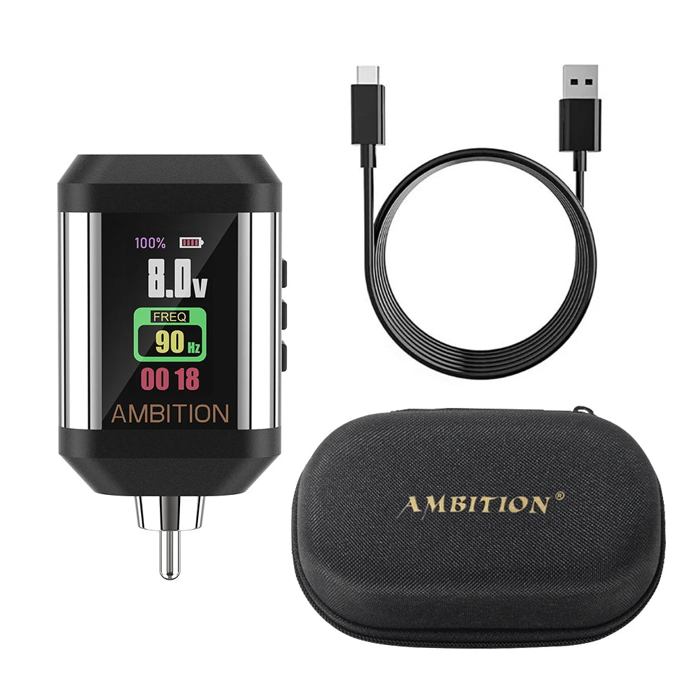 Ambition Korall Wireless Tattoo Battery 2200mAh Power Supply 2A RCA Interface for Rotary Tattoo Machine Type-C Cable fast charge