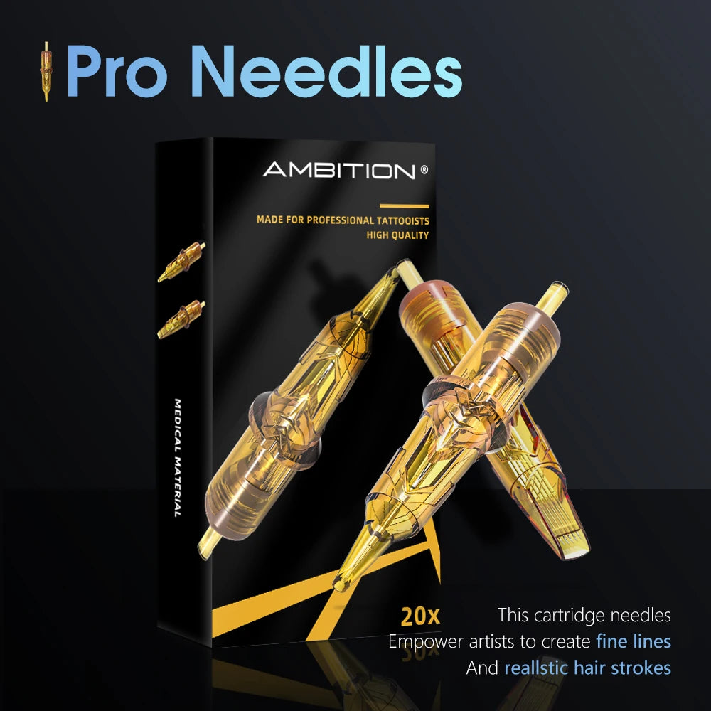 Ambition Glory 20PCS M1 0.3mm 0.35mm Cartridge Tattoo Needles Magnum for SMP Permanent Makeup Machine Pen Disposable Sterilized