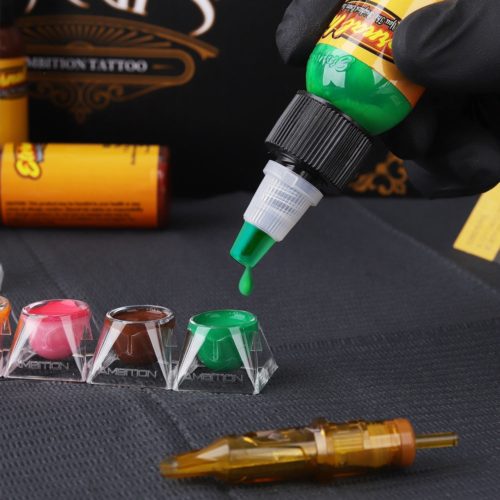Ambition Tattoo Color Cup 12PC Scale Display Chassis More Stable Anti-Dumping