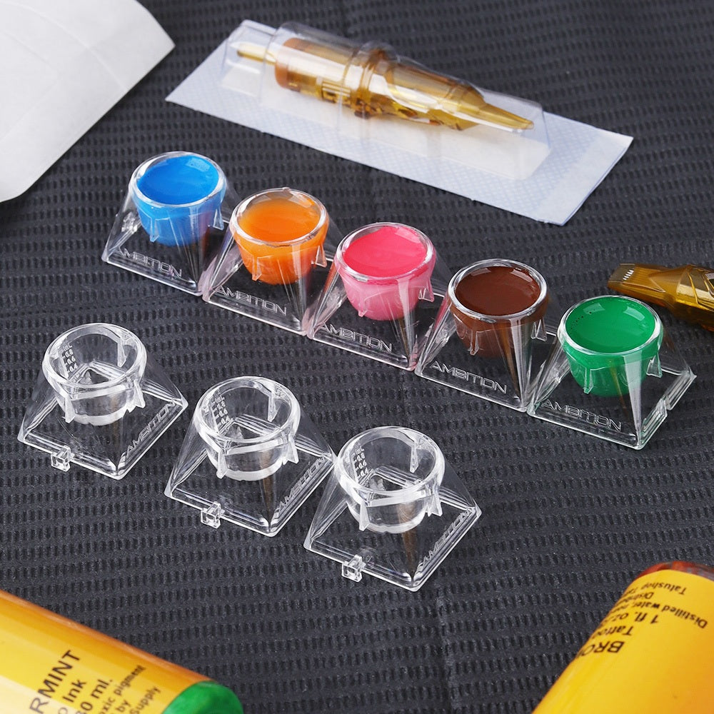 Ambition Tattoo Color Cup 12PC Scale Display Chassis More Stable Anti-Dumping