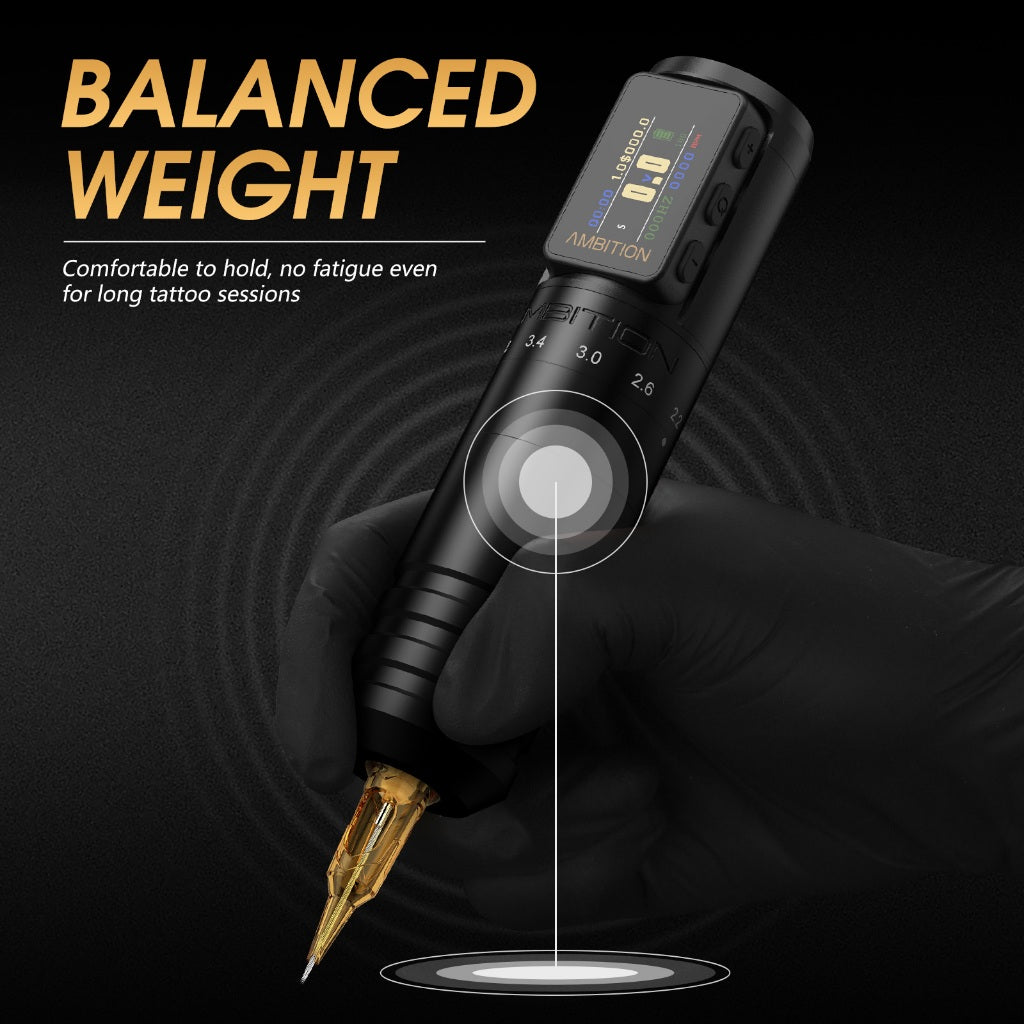 Ambition New Paco Upgrade Version Tattoo Pen 6 adjustable strokes, 2.2mm-4.2mm