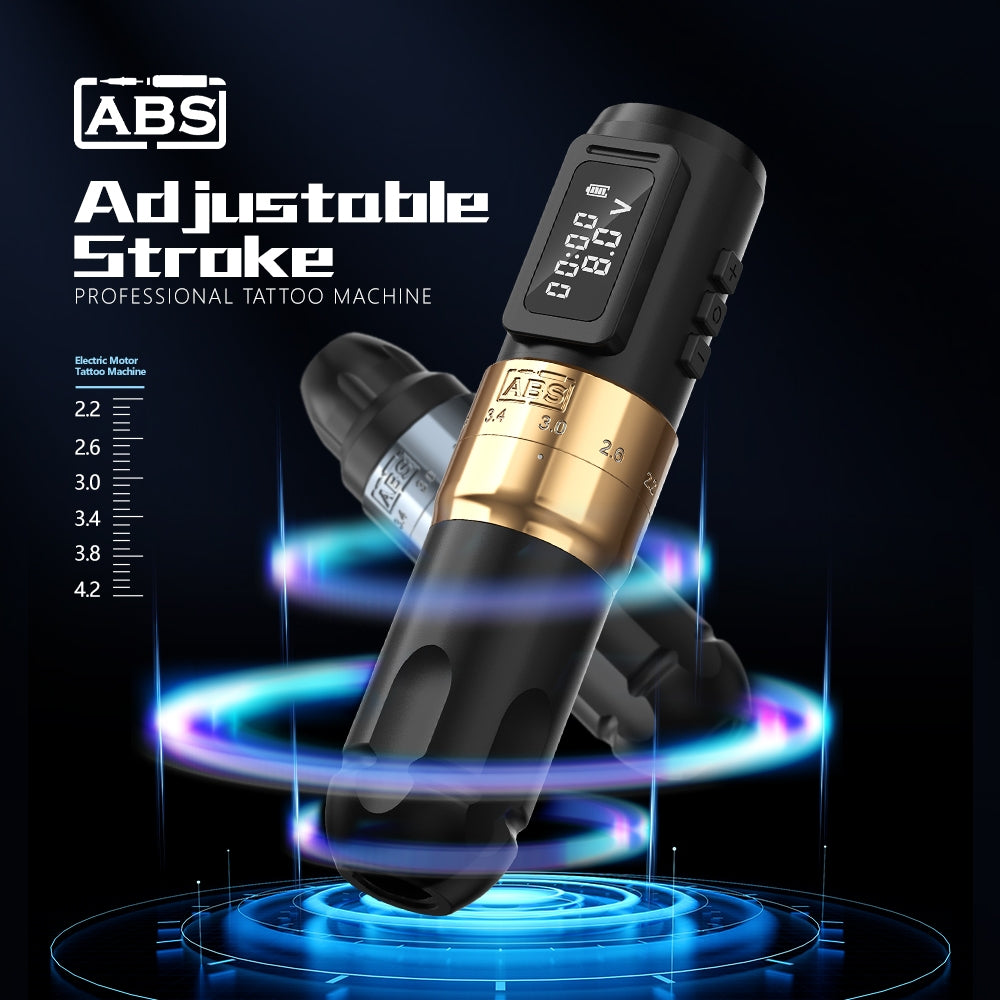 ABS Professional Wireless Tattoo Machine Pen Adjustable Stroke 2.2-4.2mm Cartridge 1800mAh Coreless Motor Tattoo Artists
