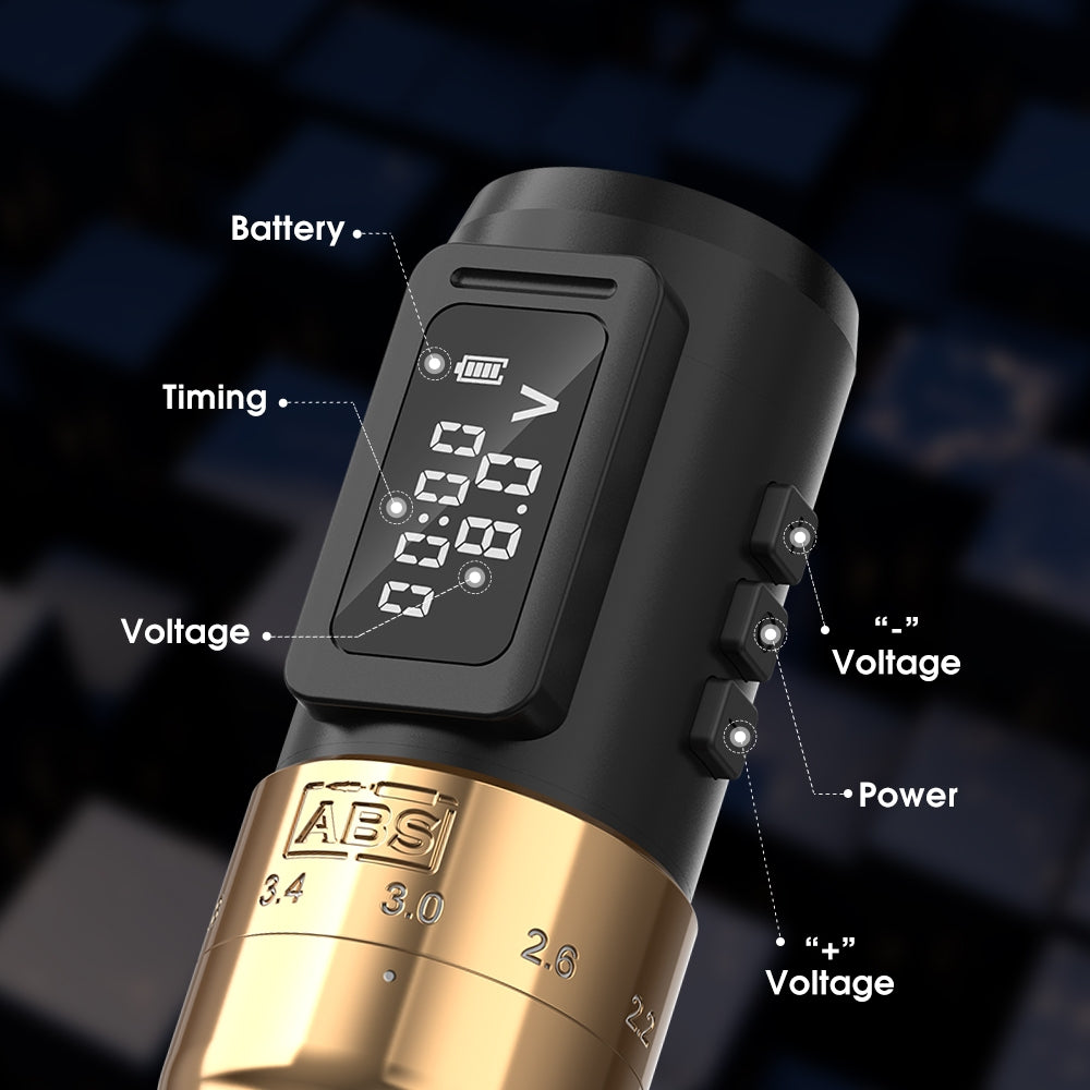 ABS Professional Wireless Tattoo Machine Pen Adjustable Stroke 2.2-4.2mm Cartridge 1800mAh Coreless Motor Tattoo Artists
