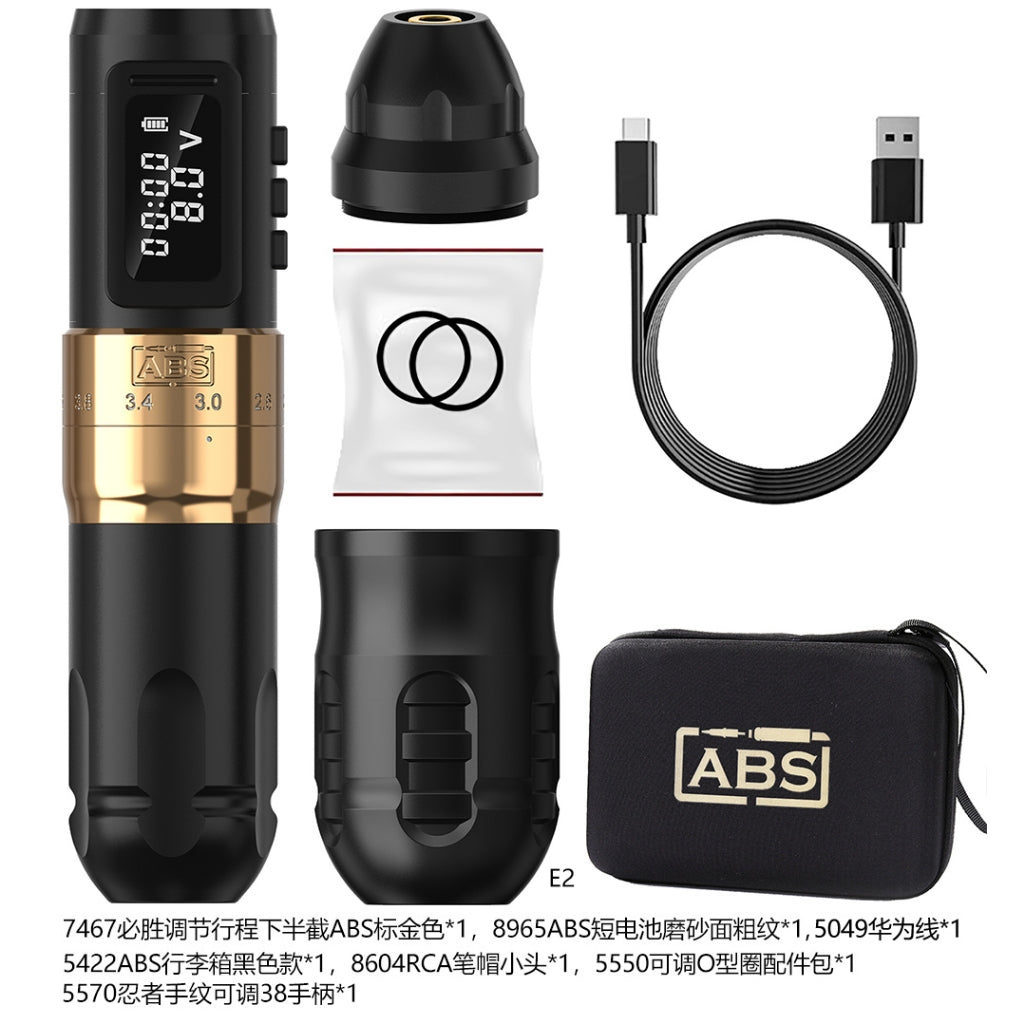 ABS Professional Wireless Tattoo Machine Pen Adjustable Stroke 2.2-4.2mm Cartridge 1800mAh Coreless Motor Tattoo Artists