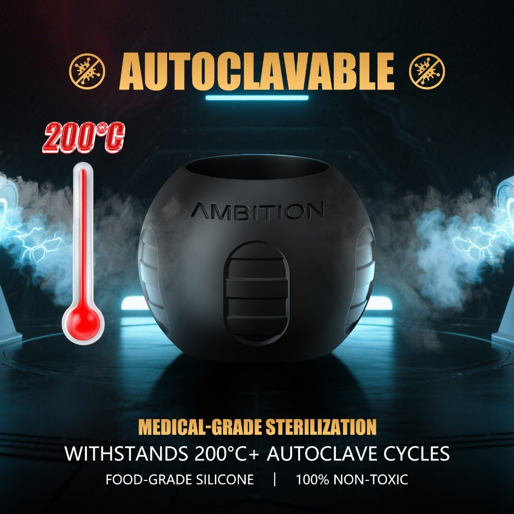 {Farewell to Hand Acid} AMBITION Silicone Tattoo Grip | 42mm Ergonomic Design Medical Grade 200℃Sterilization | Anti-slip Ergonomic Design | Suitable for 32-34mm Models | Compatible with Mainstream Tattoo Machine
