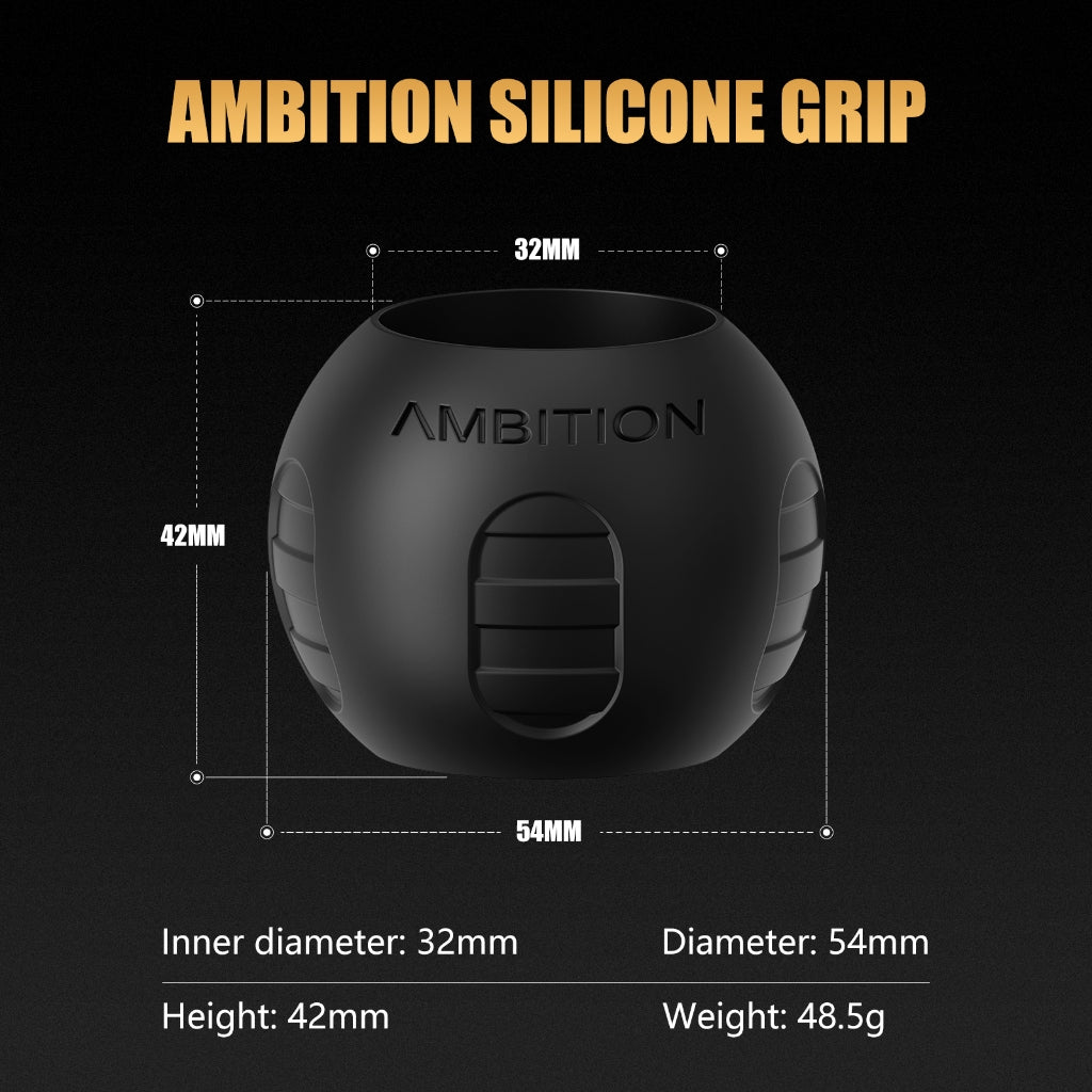 {Farewell to Hand Acid} AMBITION Silicone Tattoo Grip | 42mm Ergonomic Design Medical Grade 200℃Sterilization | Anti-slip Ergonomic Design | Suitable for 32-34mm Models | Compatible with Mainstream Tattoo Machine