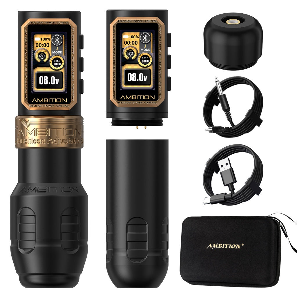 Ambition Epoch Max Brushless Tattoo Machine 270g.cm High Torque Direct Adjustment Eccentric Wheel No Disassembly Required 1-5mm Stroke Each Gear 0.5mm Adjustment Tangent/Fogging One Machine
