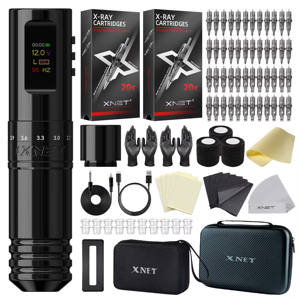 XNET Void Professional Wireless Tattoo Machine Pen 7 Adjustable Stroke 2.4-4.2mm With Extra Grip Body Makeup For Tattoo Artists