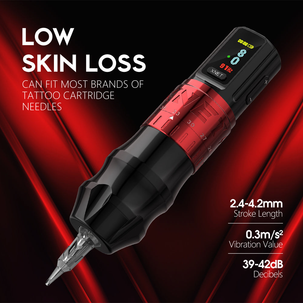 XNET Bestia Professional Wireless Tattoo Machine Pen Adjustable Stroke 2.4-4.2mm OLED Display 2400mAh Battery For Tattoo Artists