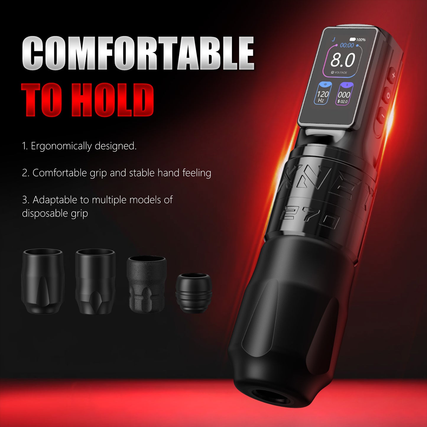 XNET Titan270 Wireless Tattoo Machine Pen High-Torque Brushless Motor With 4.0/5.0mm Stroke 2400 mAh Battery For Tattoo Artist