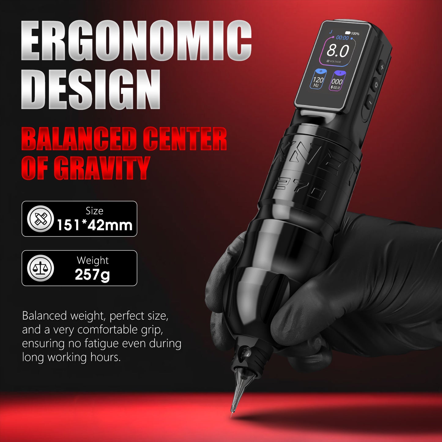 XNET Titan270 Wireless Tattoo Machine Pen High-Torque Brushless Motor With 4.0/5.0mm Stroke 2400 mAh Battery For Tattoo Artist