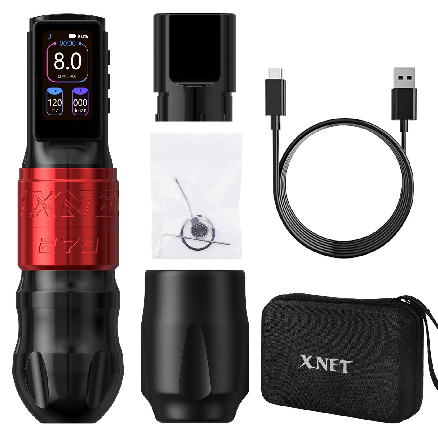 XNET Titan270 Wireless Tattoo Machine Pen High-Torque Brushless Motor With 4.0/5.0mm Stroke 2400 mAh Battery For Tattoo Artist