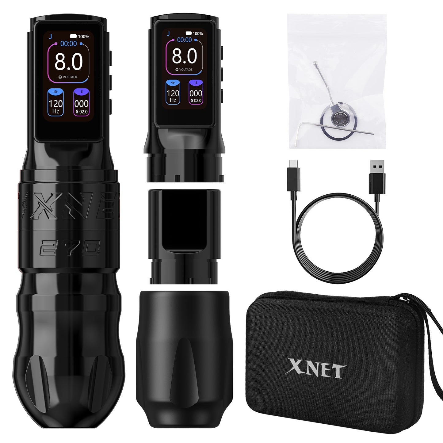 XNET Titan270 Wireless Tattoo Machine Pen High-Torque Brushless Motor With 4.0/5.0mm Stroke 2400 mAh Battery For Tattoo Artist