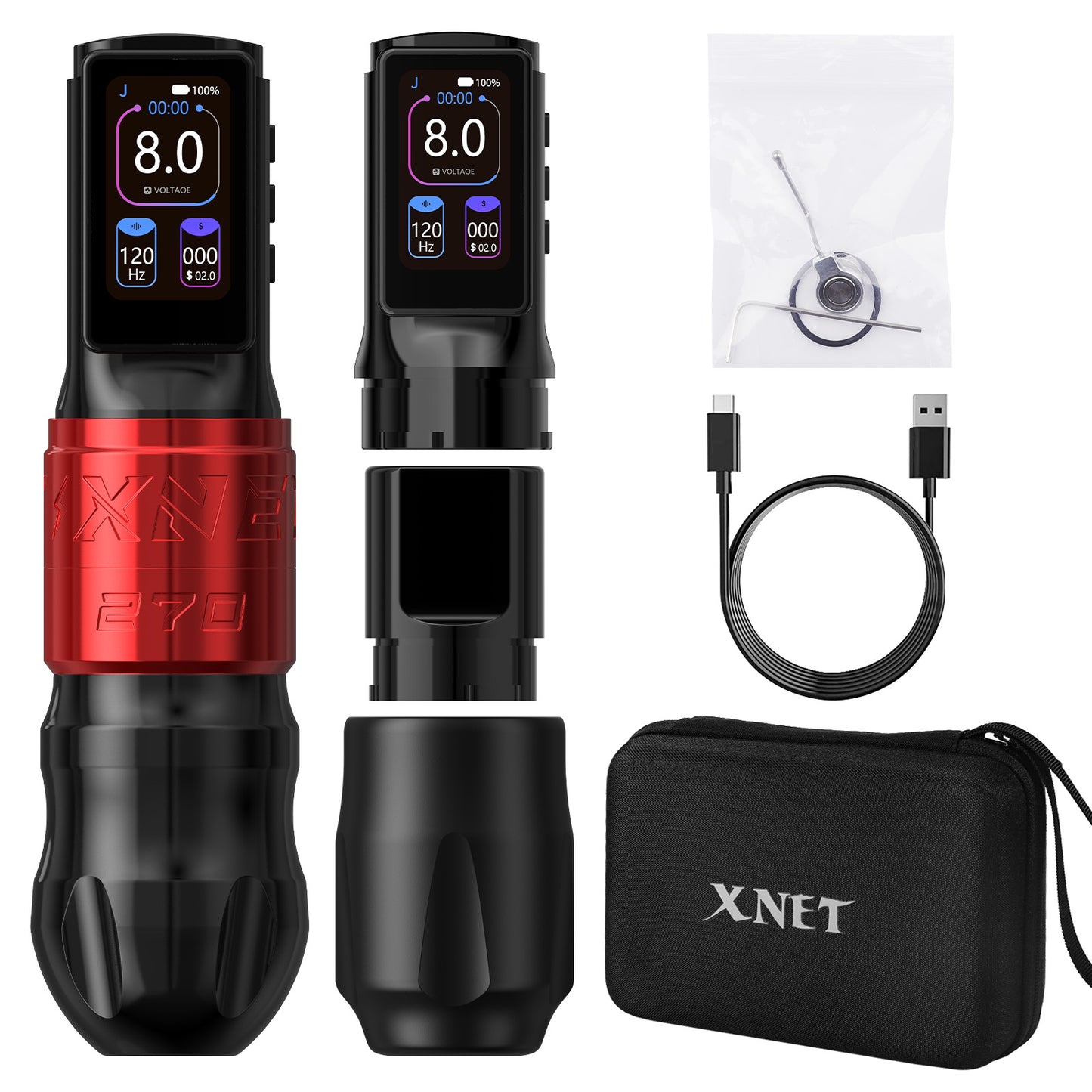 XNET Titan270 Wireless Tattoo Machine Pen High-Torque Brushless Motor With 4.0/5.0mm Stroke 2400 mAh Battery For Tattoo Artist