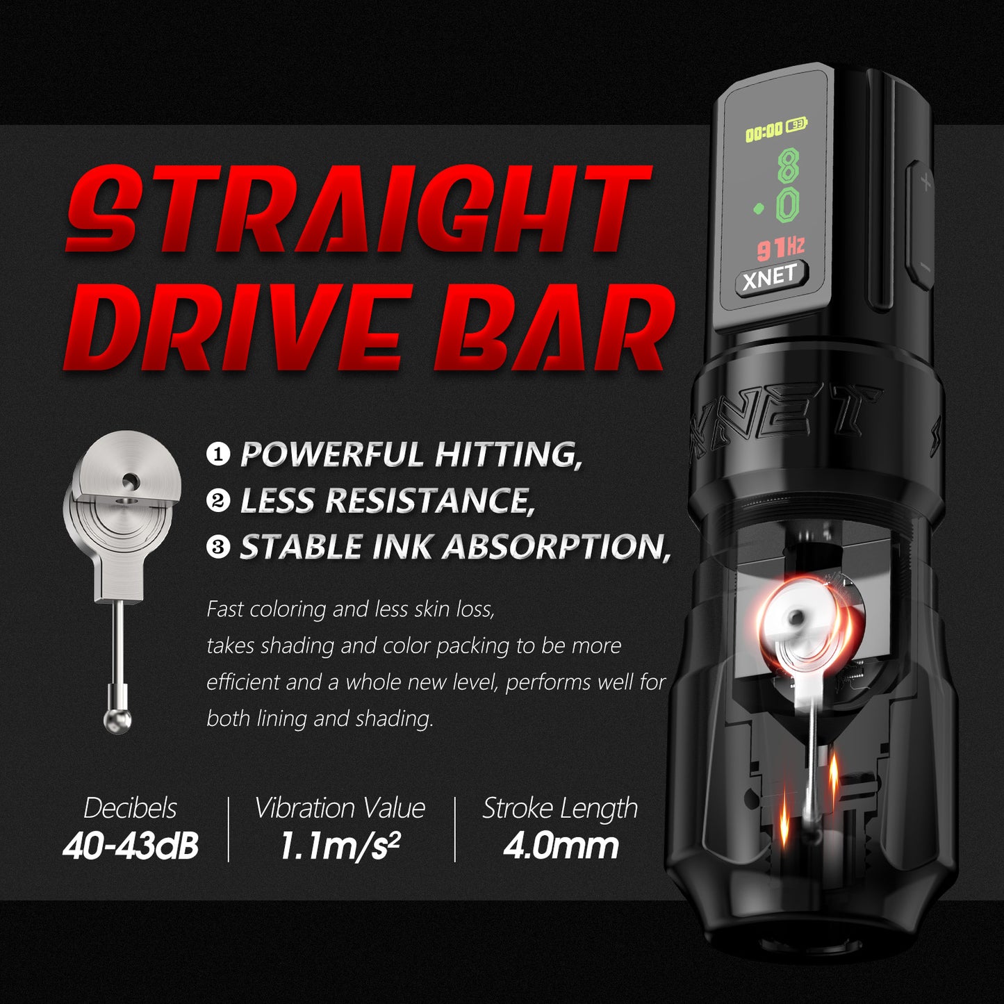 XNET Wilk 2025 Wireless Tattoo Machine Pen Kit Straight Drive Bar Brushless Motor 20 Cartridges For Tattoo Beginners For Tattoo