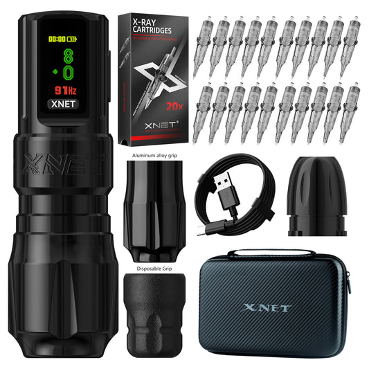 XNET Wilk 2025 Wireless Tattoo Machine Pen Kit Straight Drive Bar Brushless Motor 20 Cartridges For Tattoo Beginners For Tattoo
