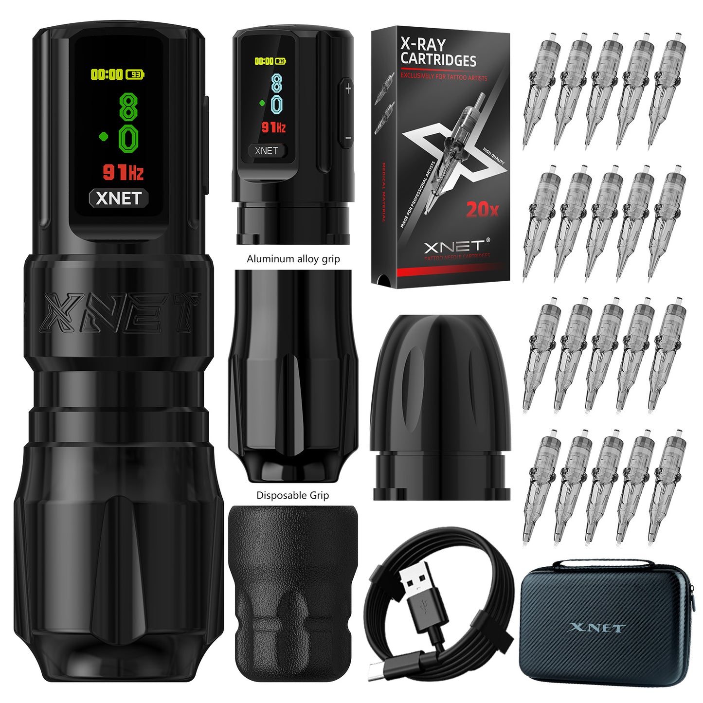 XNET Wilk 2025 Wireless Tattoo Machine Pen Kit Straight Drive Bar Brushless Motor 20 Cartridges For Tattoo Beginners For Tattoo
