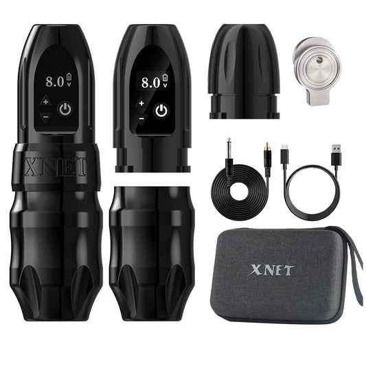 Xnet Titan 2024 Wireless Tattoo Machine Rotary Pen with Extra 38mm Grip Coreless Motor Digital LCD Display for Artist Body
