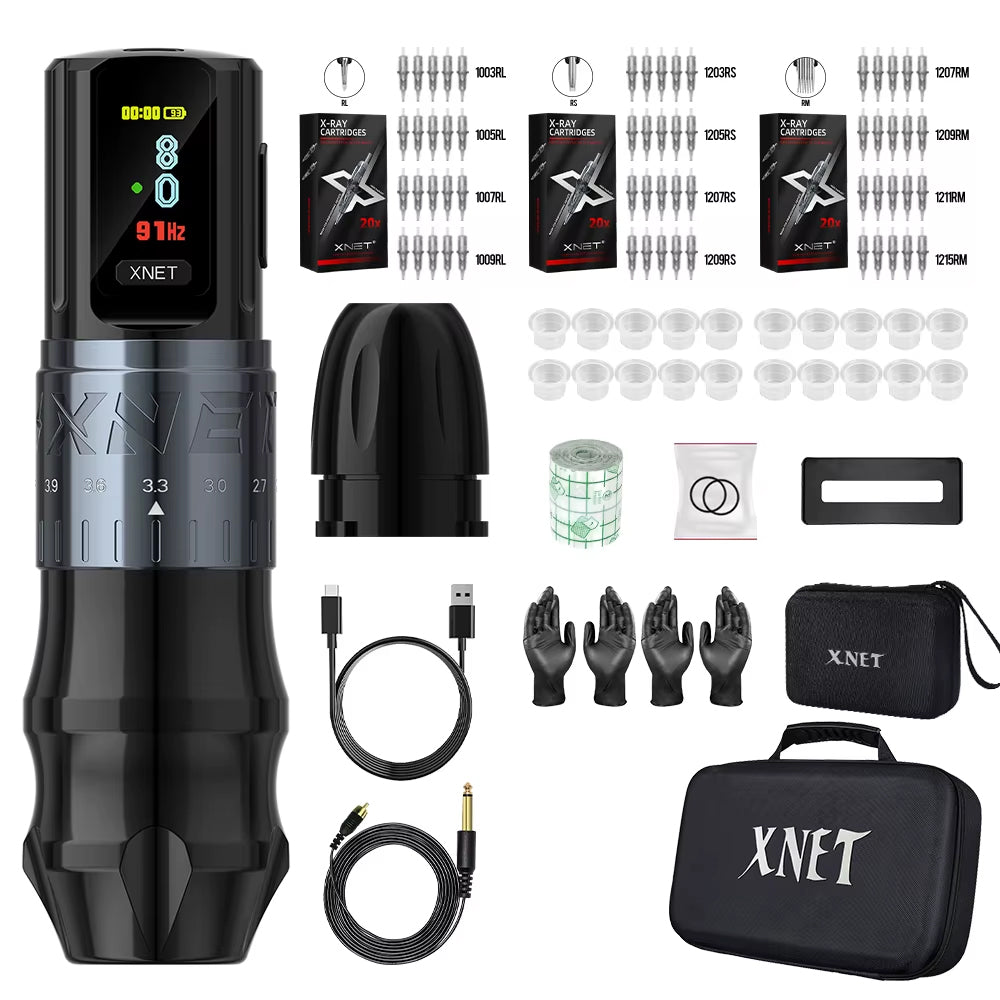 XNET Bestia Professional Wireless Tattoo Machine Pen Adjustable Stroke 2.4-4.2mm OLED Display 2400mAh Battery For Tattoo Artists