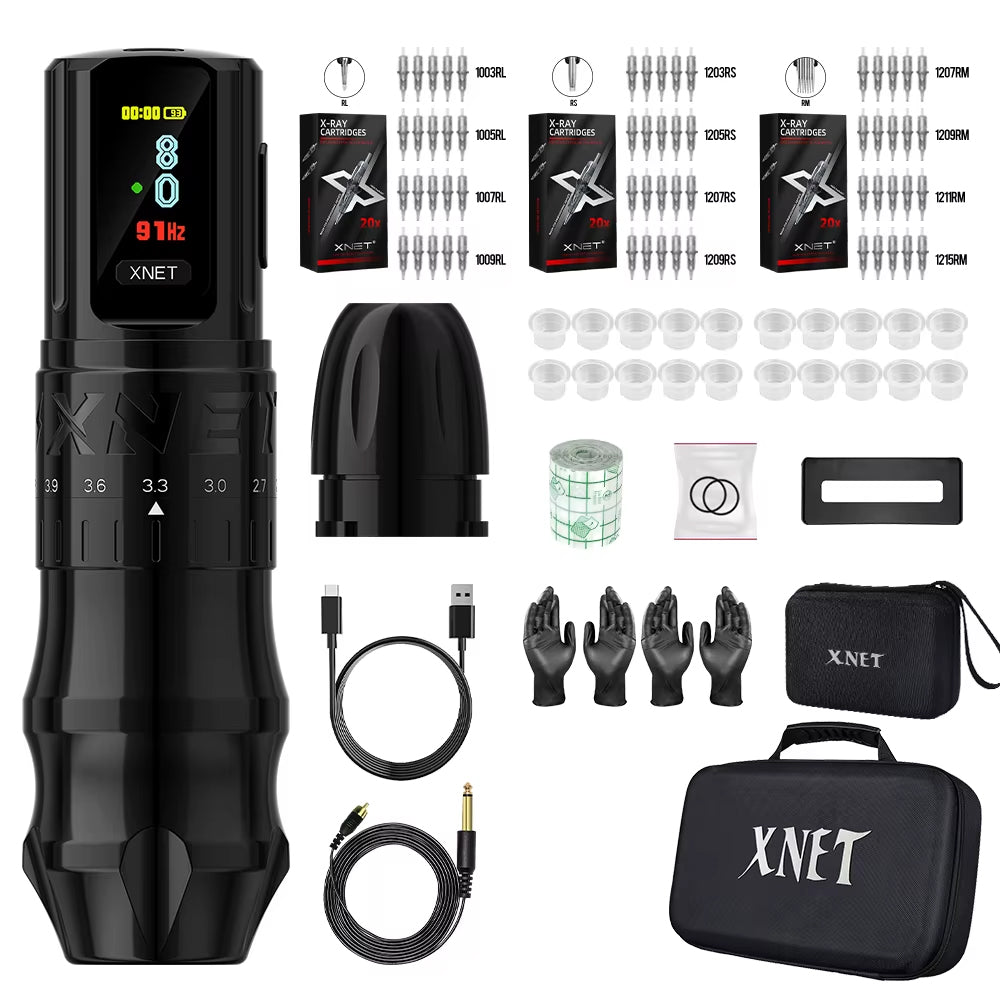 XNET Bestia Professional Wireless Tattoo Machine Pen Adjustable Stroke 2.4-4.2mm OLED Display 2400mAh Battery For Tattoo Artists