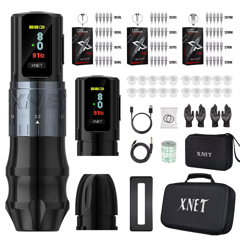XNET Bestia Professional Wireless Tattoo Machine Pen Adjustable Stroke 2.4-4.2mm OLED Display 2400mAh Battery For Tattoo Artists