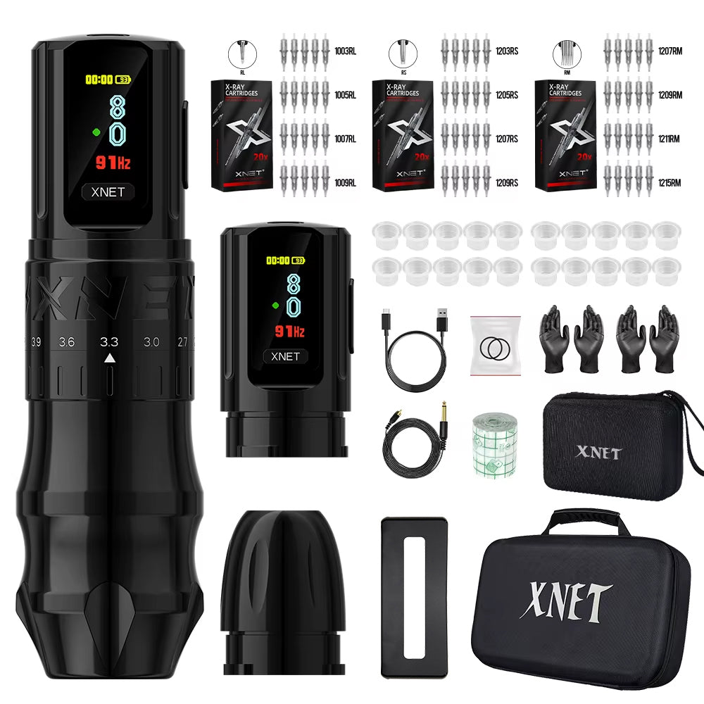 XNET Bestia Professional Wireless Tattoo Machine Pen Adjustable Stroke 2.4-4.2mm OLED Display 2400mAh Battery For Tattoo Artists