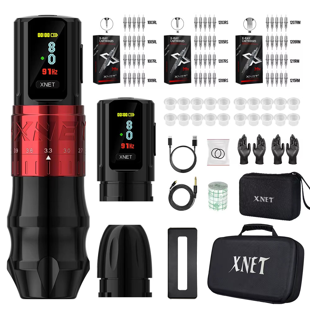 XNET Bestia Professional Wireless Tattoo Machine Pen Adjustable Stroke 2.4-4.2mm OLED Display 2400mAh Battery For Tattoo Artists