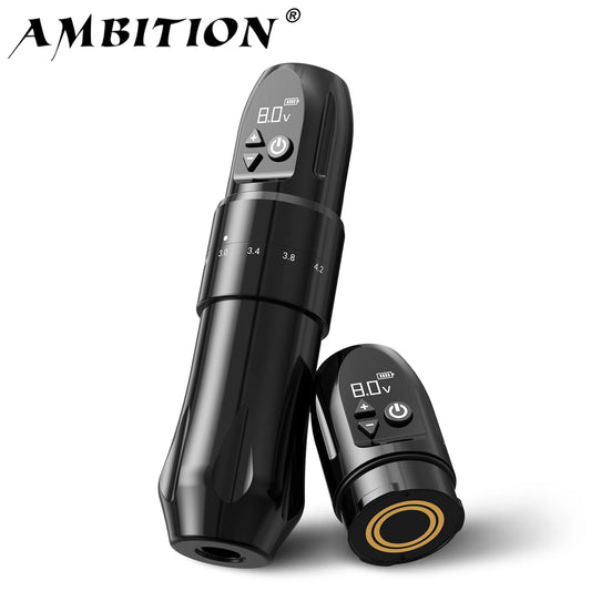 Ambition Boxster Adjustable Wireless Tattoo Machine Pen 2.0-4.2mm Battery 1800mAh For Dotwork Tattoo Makeup Microplasty Tattoo