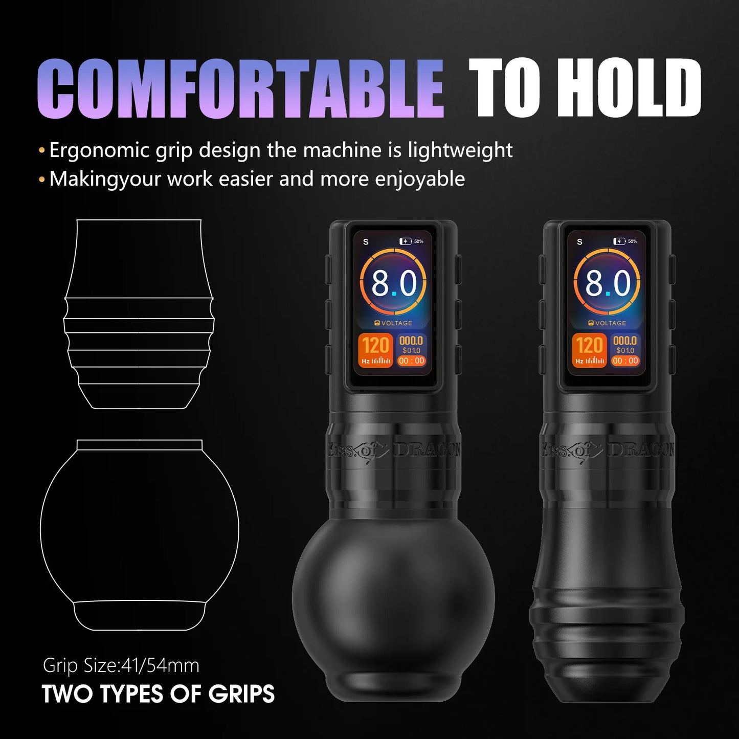 Ambition Traveler-T1 2025 Stroke 4.0mm Straight rod Brushless Motor Wireless Tattoo Machine Pen Capacity 2000mAh Grip 54mm